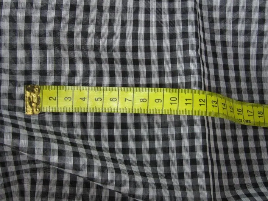 100% cotton black and white colour plaids 58" wide[10937]