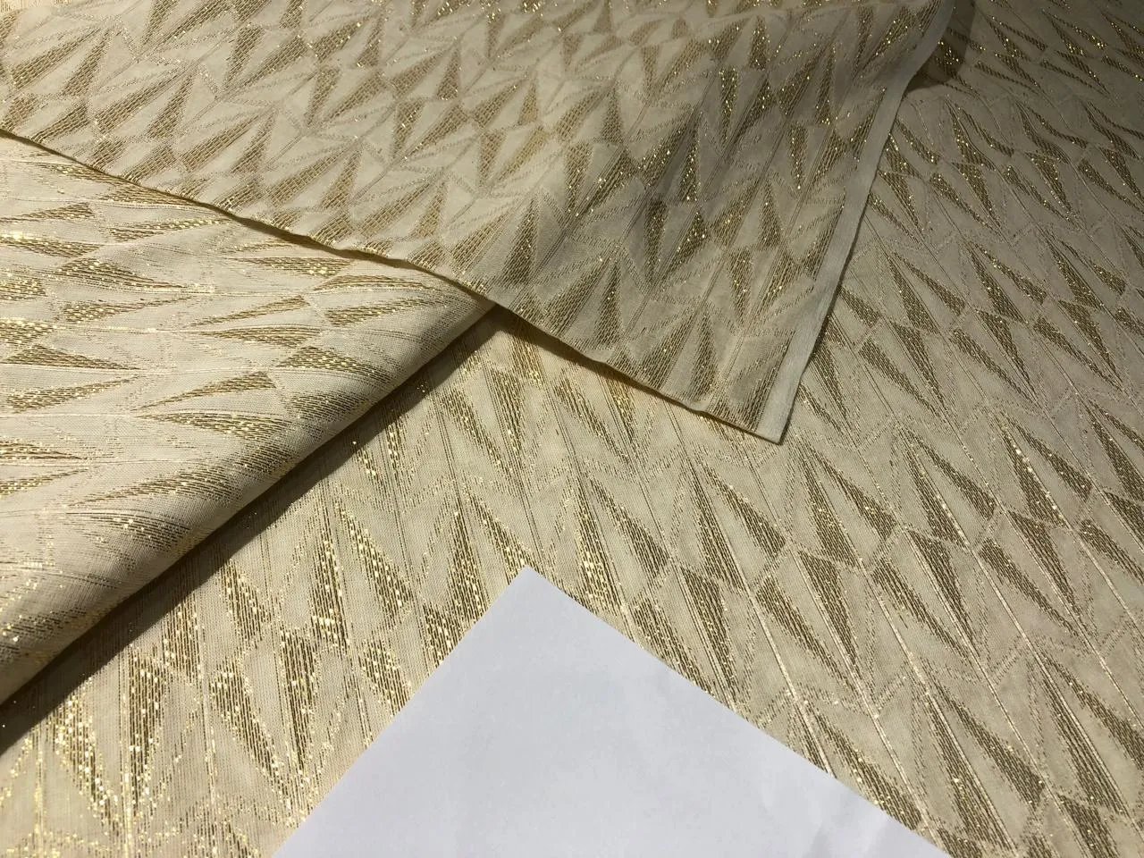 100% pure cotton fine voile HIGH TWIST  lurex  jacquard 44" wide available in two geometric designs