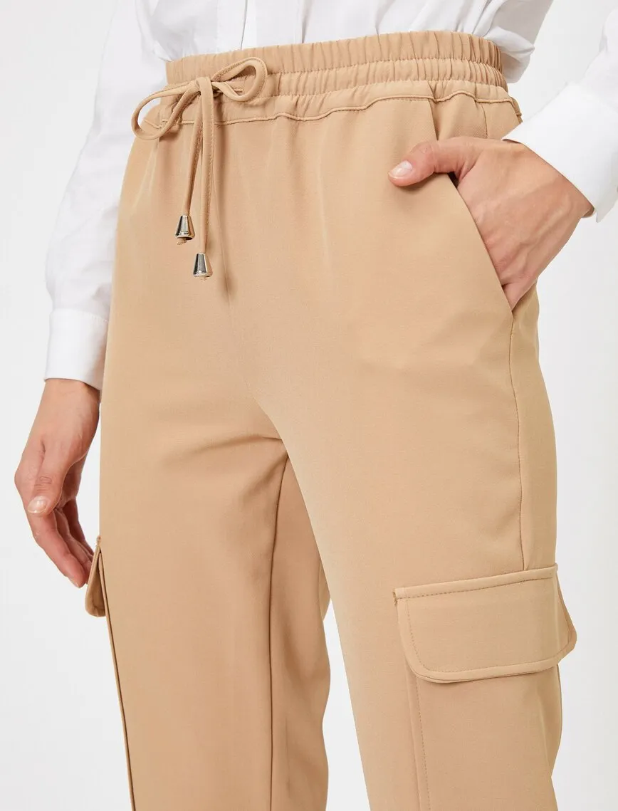 16321 Camel Tie Waist Trousers