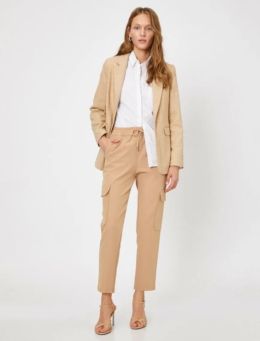 16321 Camel Tie Waist Trousers