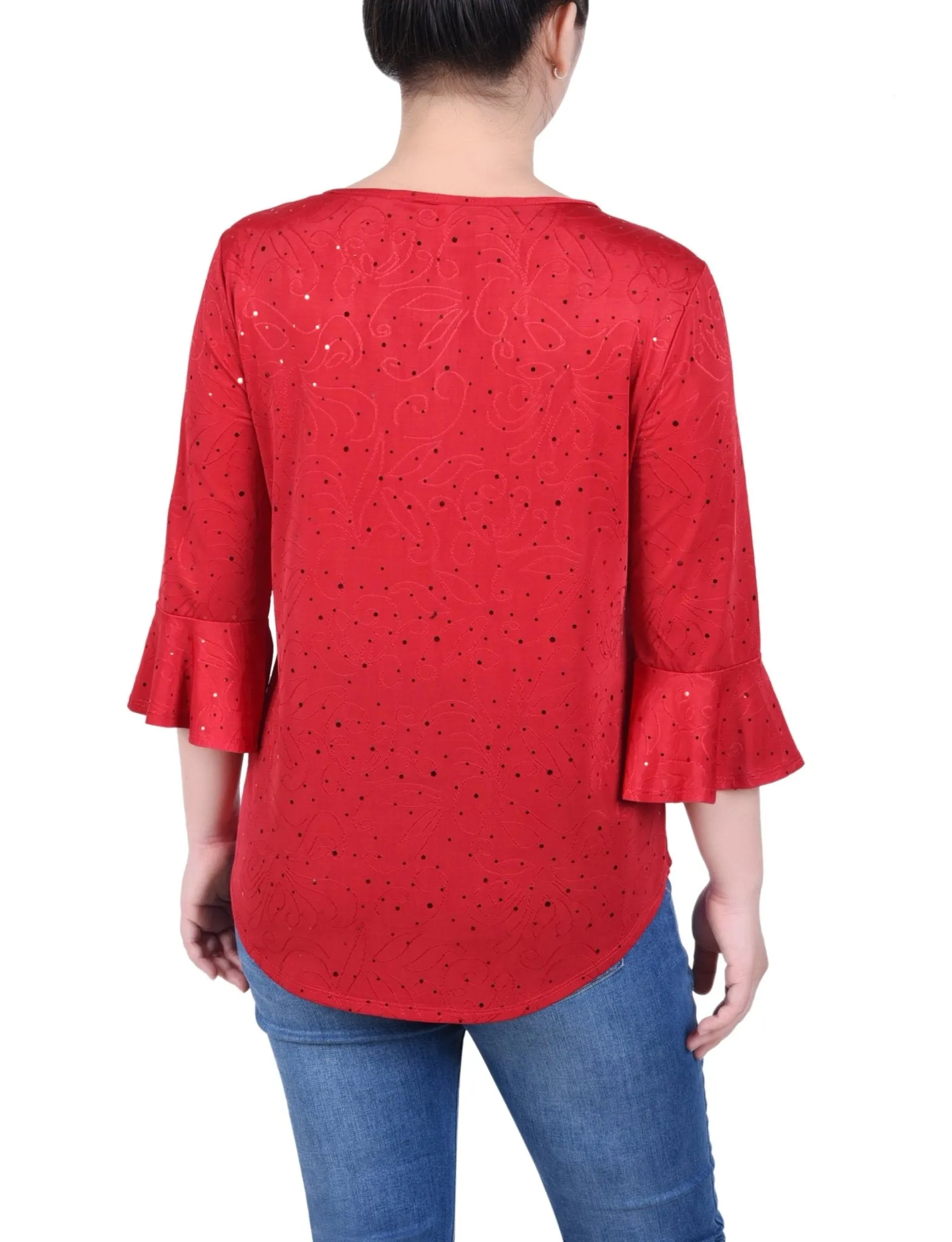 3/4 Length Bell Sleeve Top - Petite