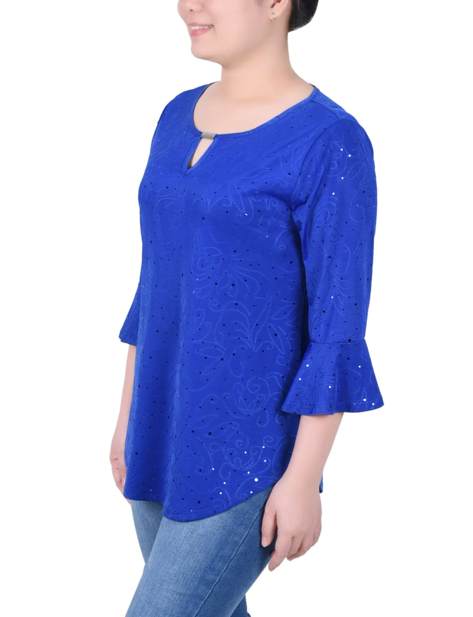 3/4 Length Bell Sleeve Top - Petite