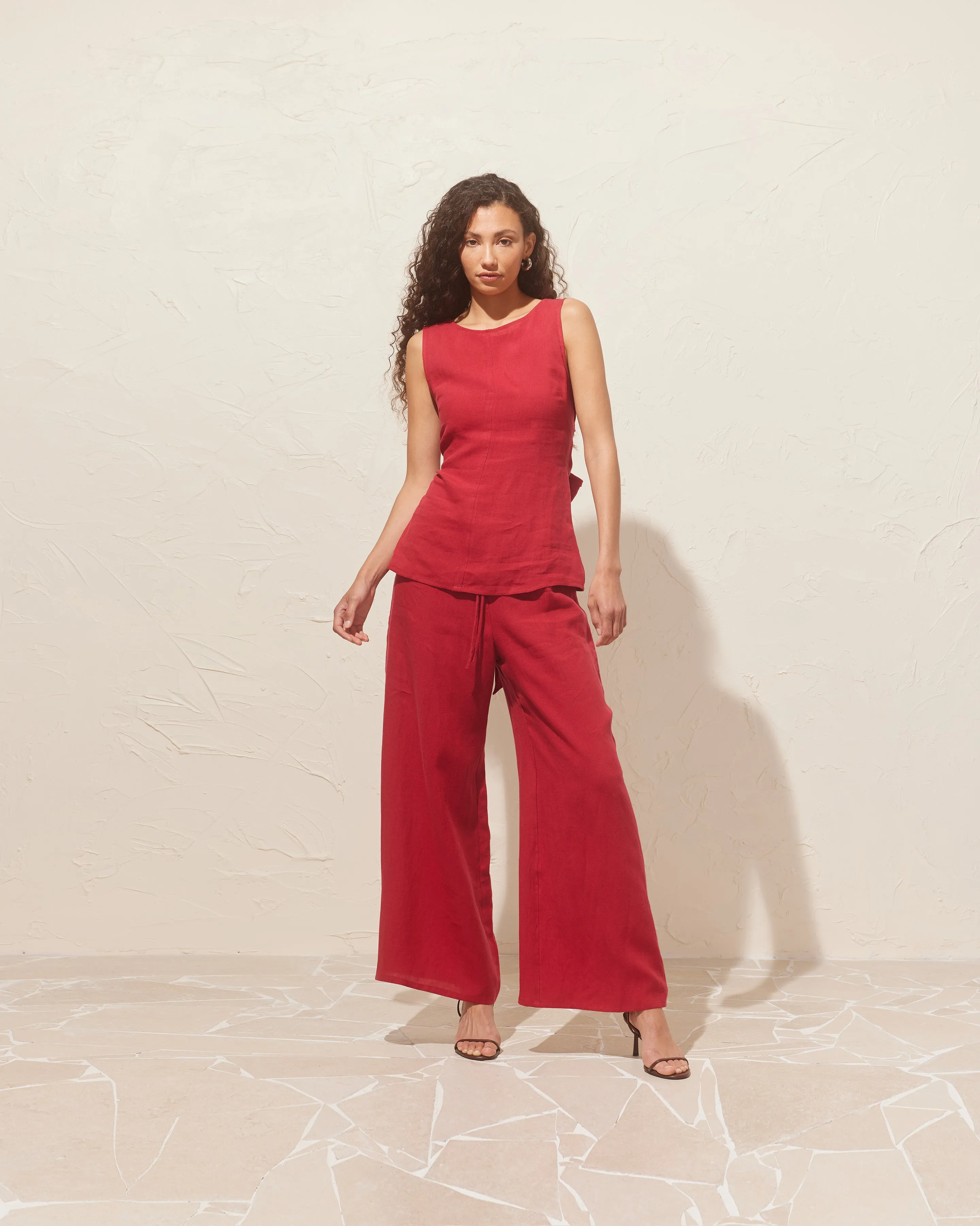 ANDIE LINEN PANT SANGRIA