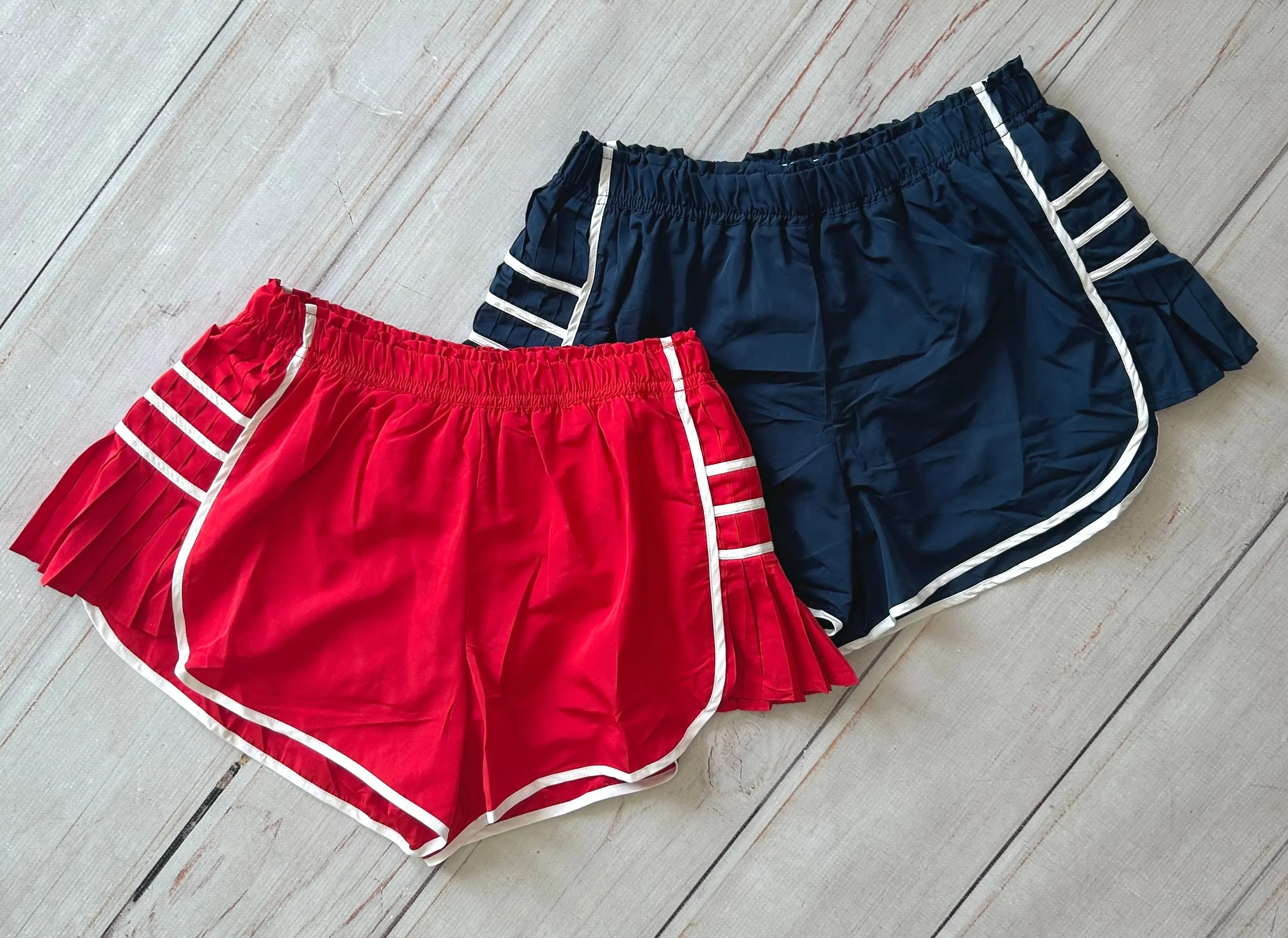 Athletic Side Pleated Shorts