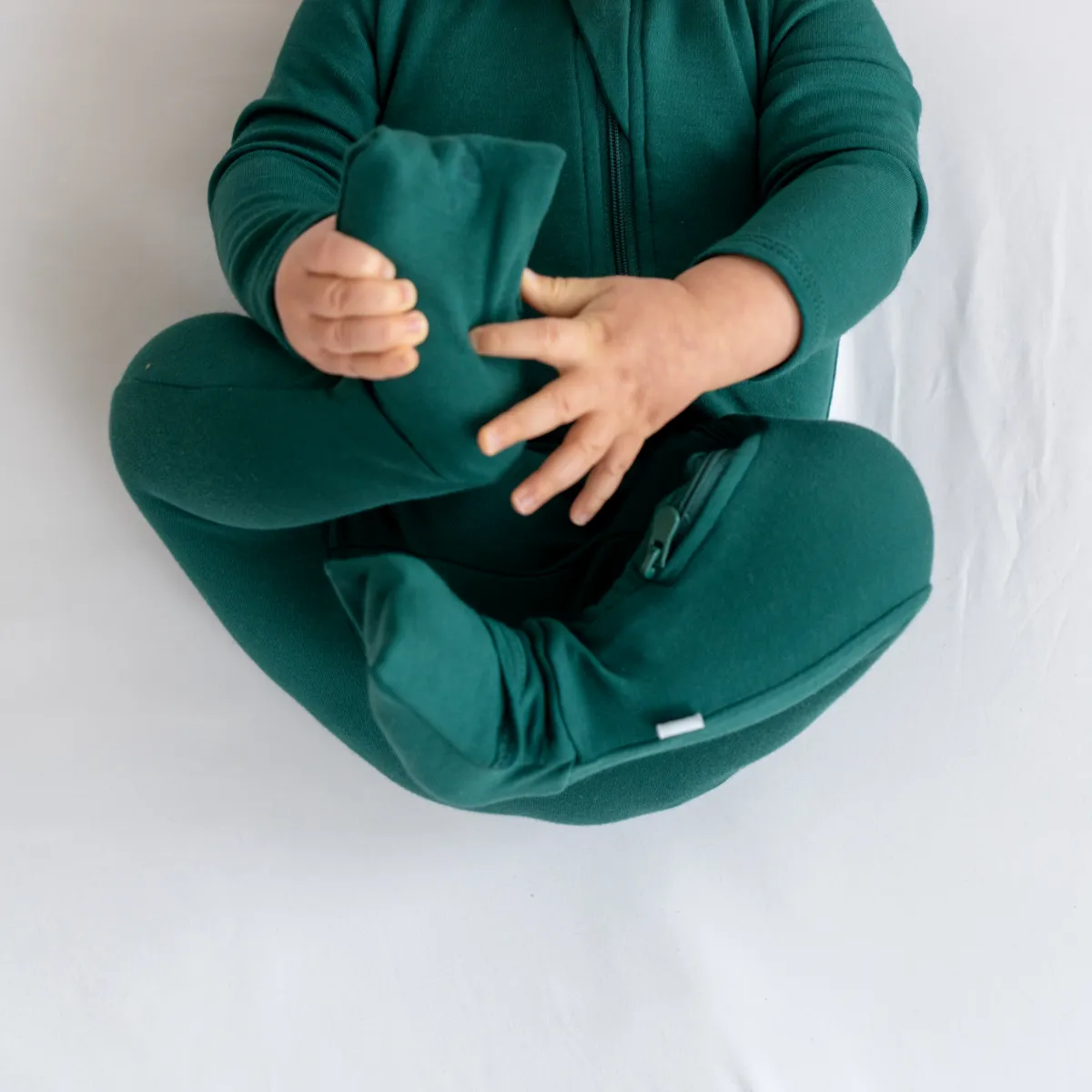 Baby Bamboo Pajamas w/ DreamCuffs™: 0 - 3 Months / Forest Green