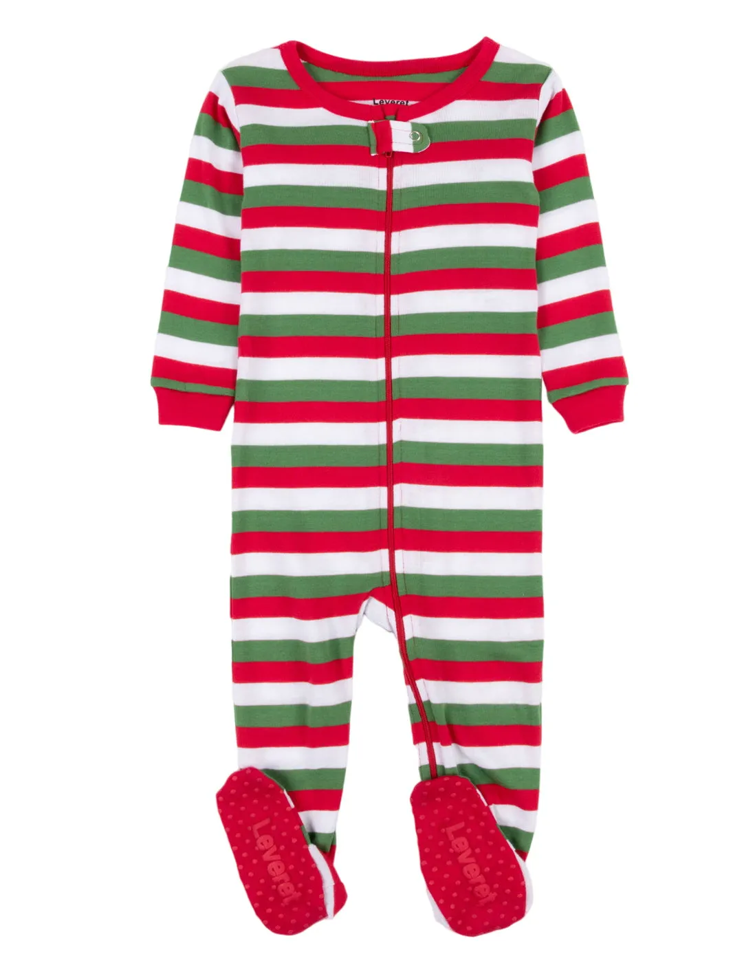 Baby Footed Red Striped Pajamas