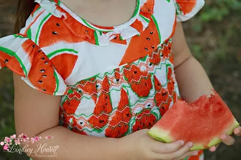 Baby Girls Hand Smocked Summer Watermelon Dress