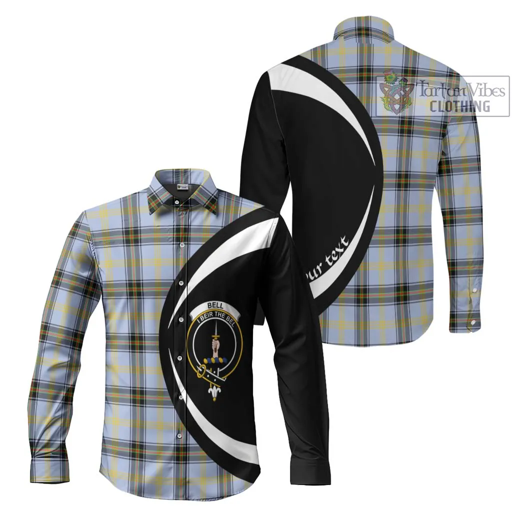 Bell of the Borders Tartan Long Sleeve Button Up with Family Crest Circle Style