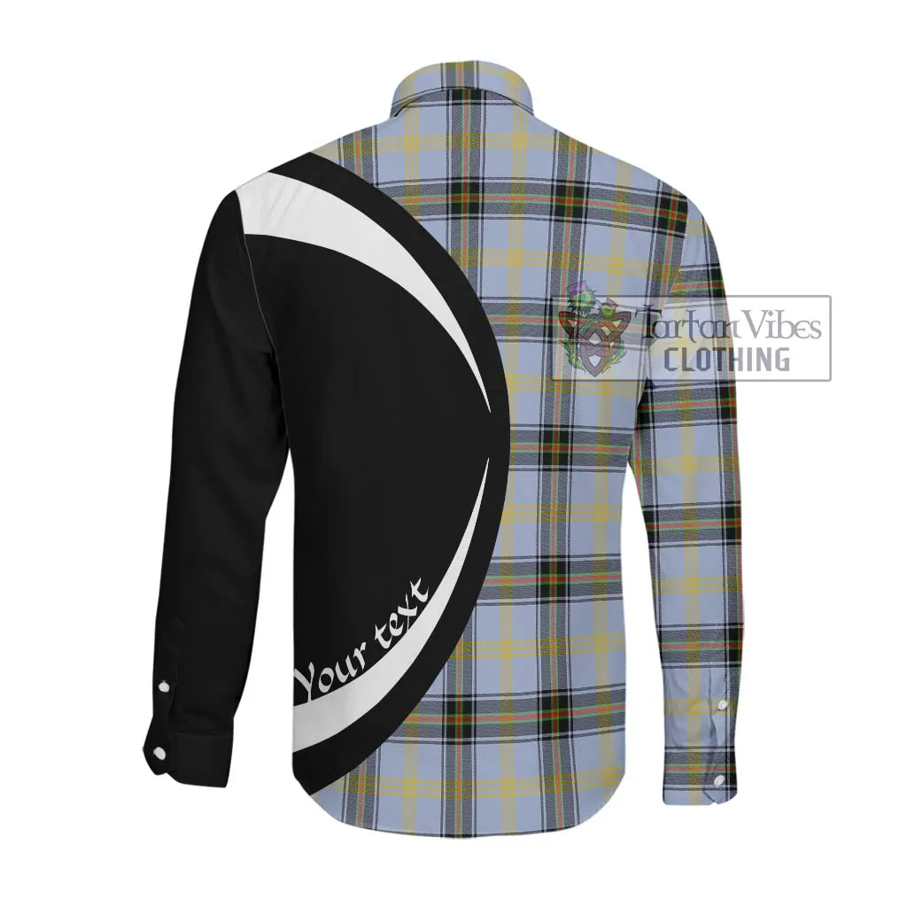 Bell of the Borders Tartan Long Sleeve Button Up with Family Crest Circle Style