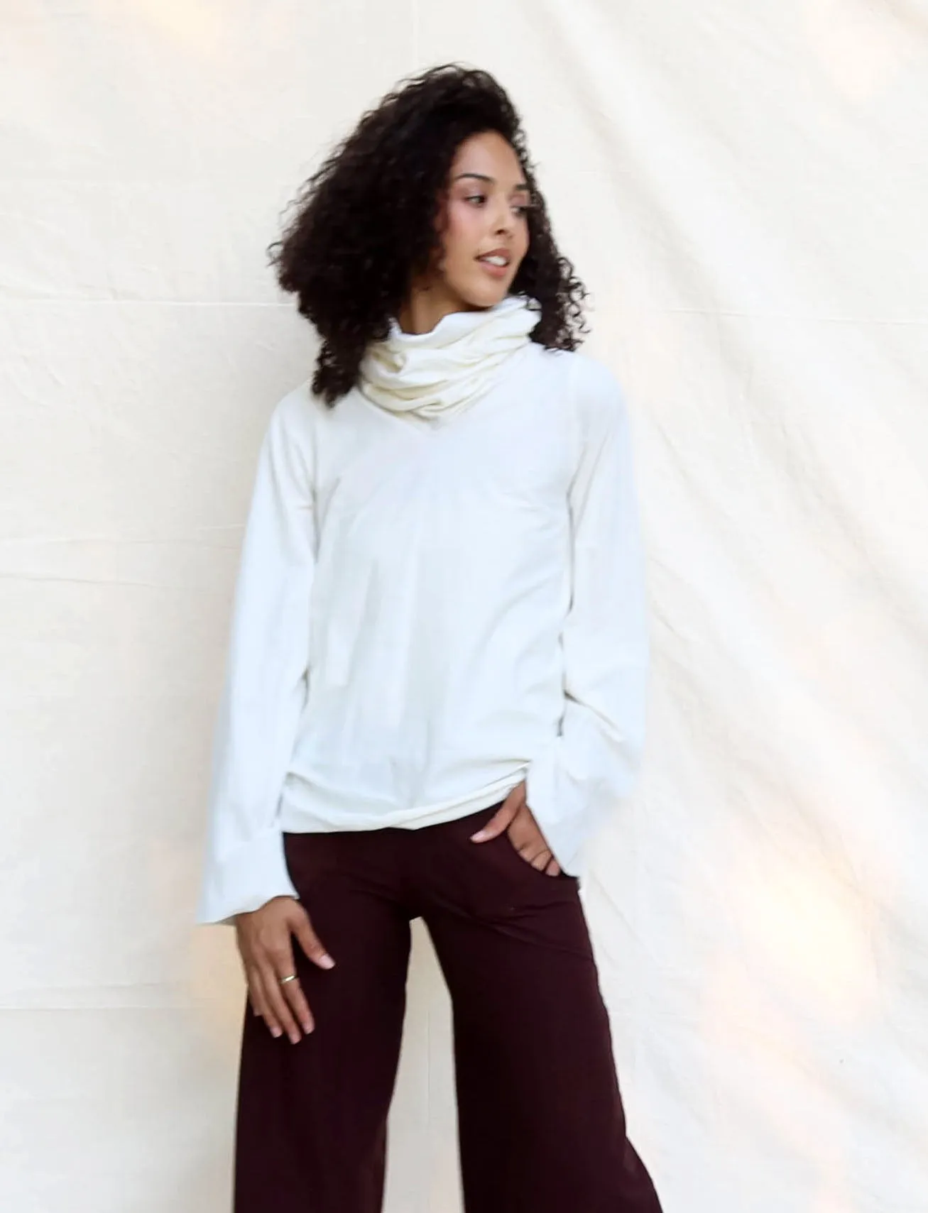 Bell Sleeve Chunky Cowl Ojai Shirt