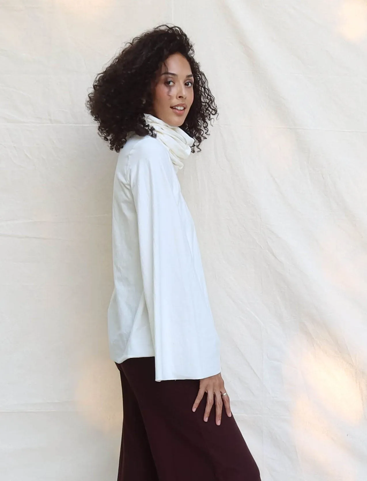 Bell Sleeve Chunky Cowl Ojai Shirt