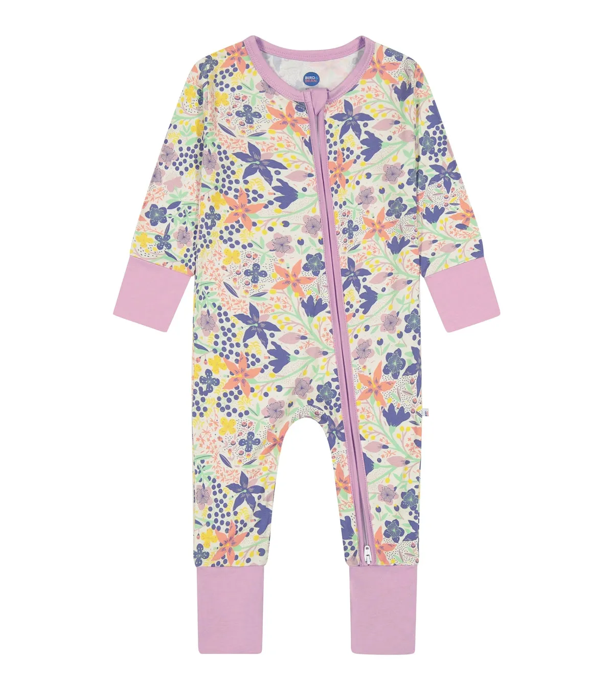 Bird & Bean Bamboo Footless Romper - Meadow