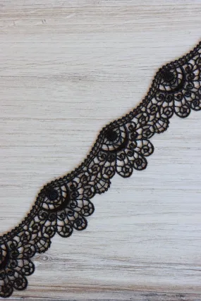 Black 1.75" Wide Venice Lace