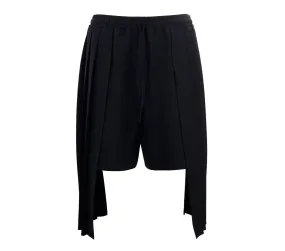 BLACK PLEATED SHORTS