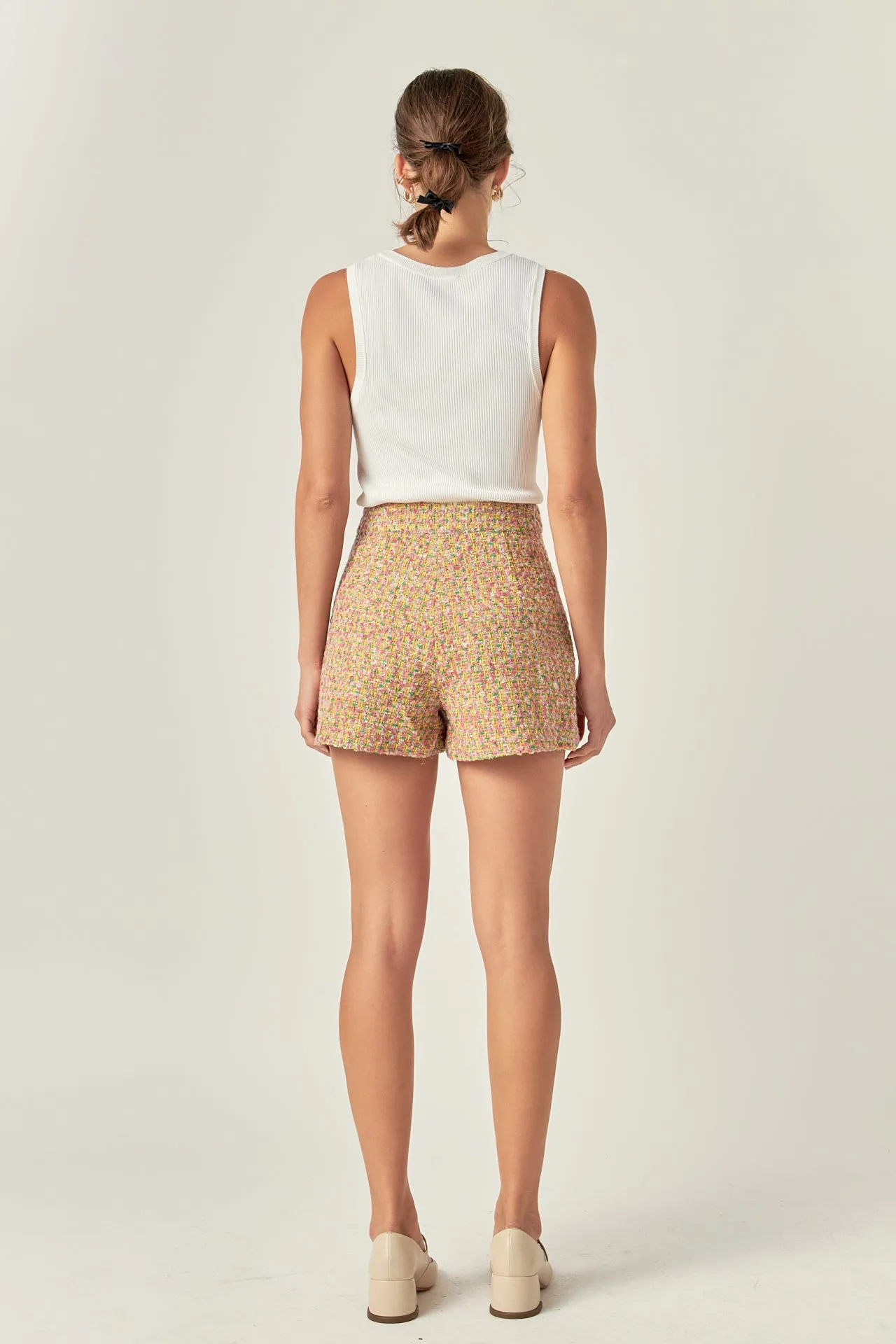 Boucle Pleated Shorts