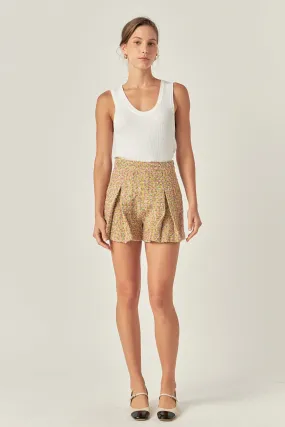 Boucle Pleated Shorts