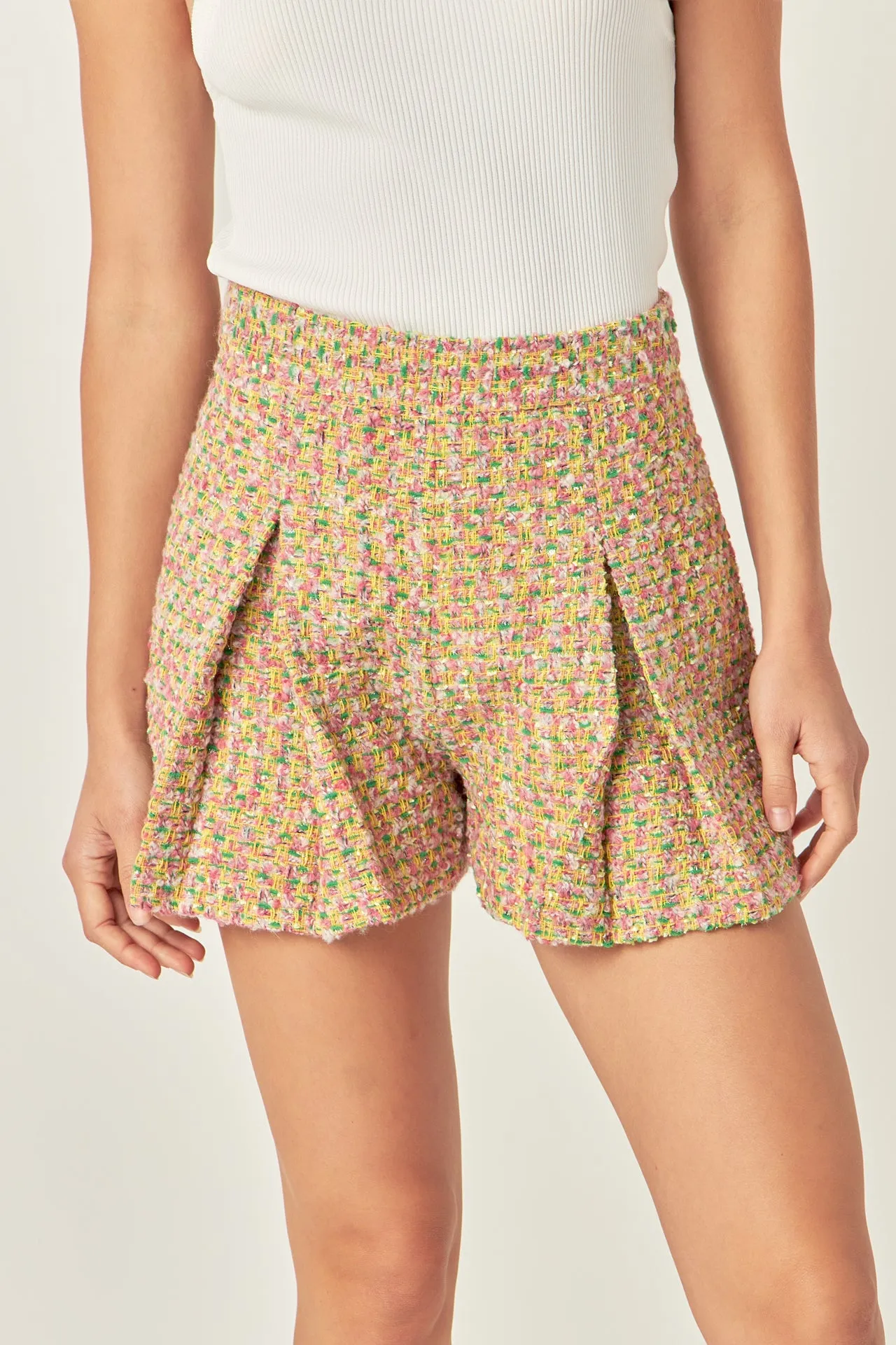 Boucle Pleated Shorts