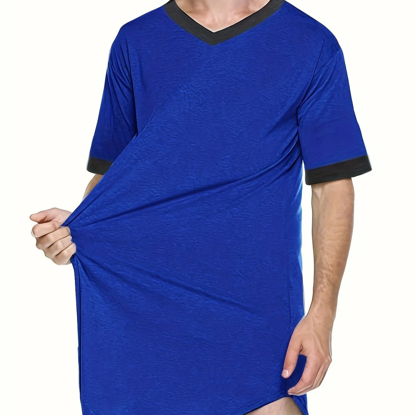 Breathable Men's Pajamas Set - Comfort Fit Short-Sleeve Loungewear for All-Day Relaxation