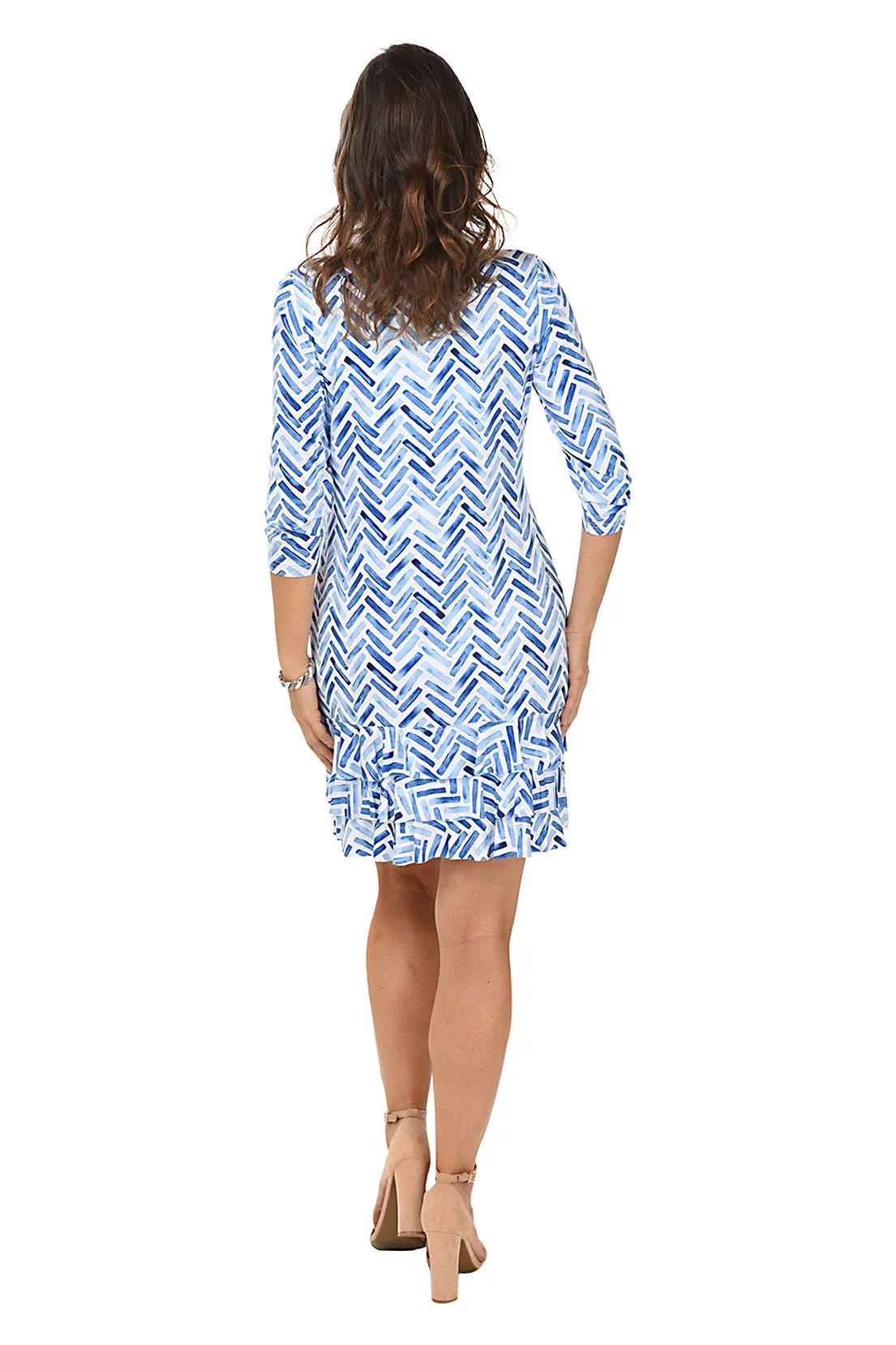 Building Blocks 3/4 Sleeve Ruffle Dress