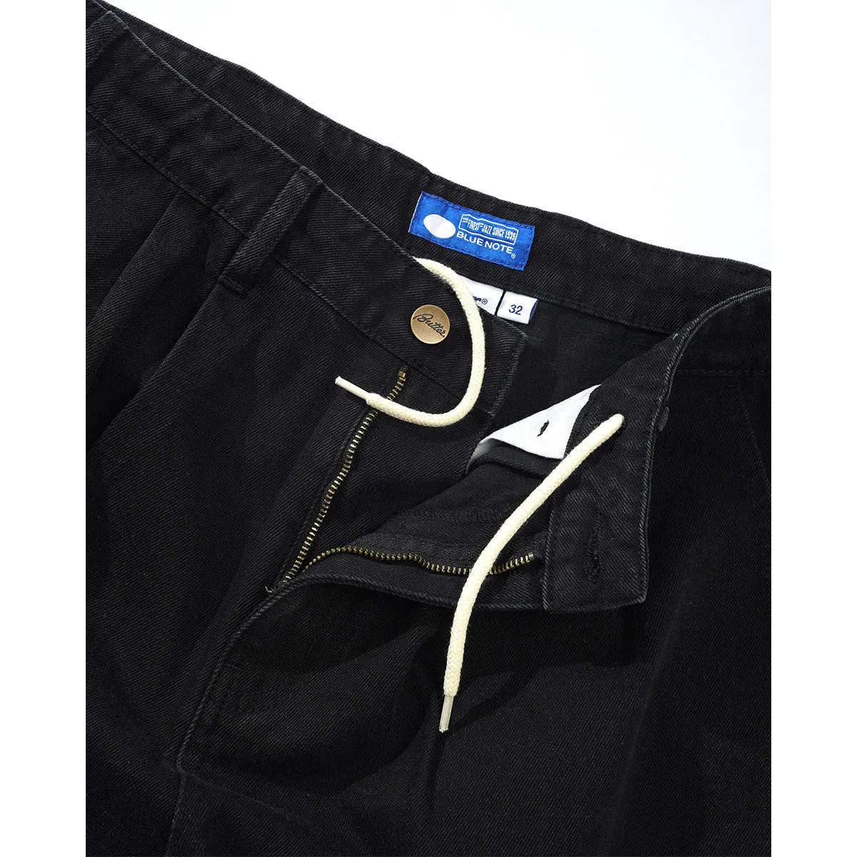 Butter Goods - Blue Note Pleated Denim Shorts Washed Black