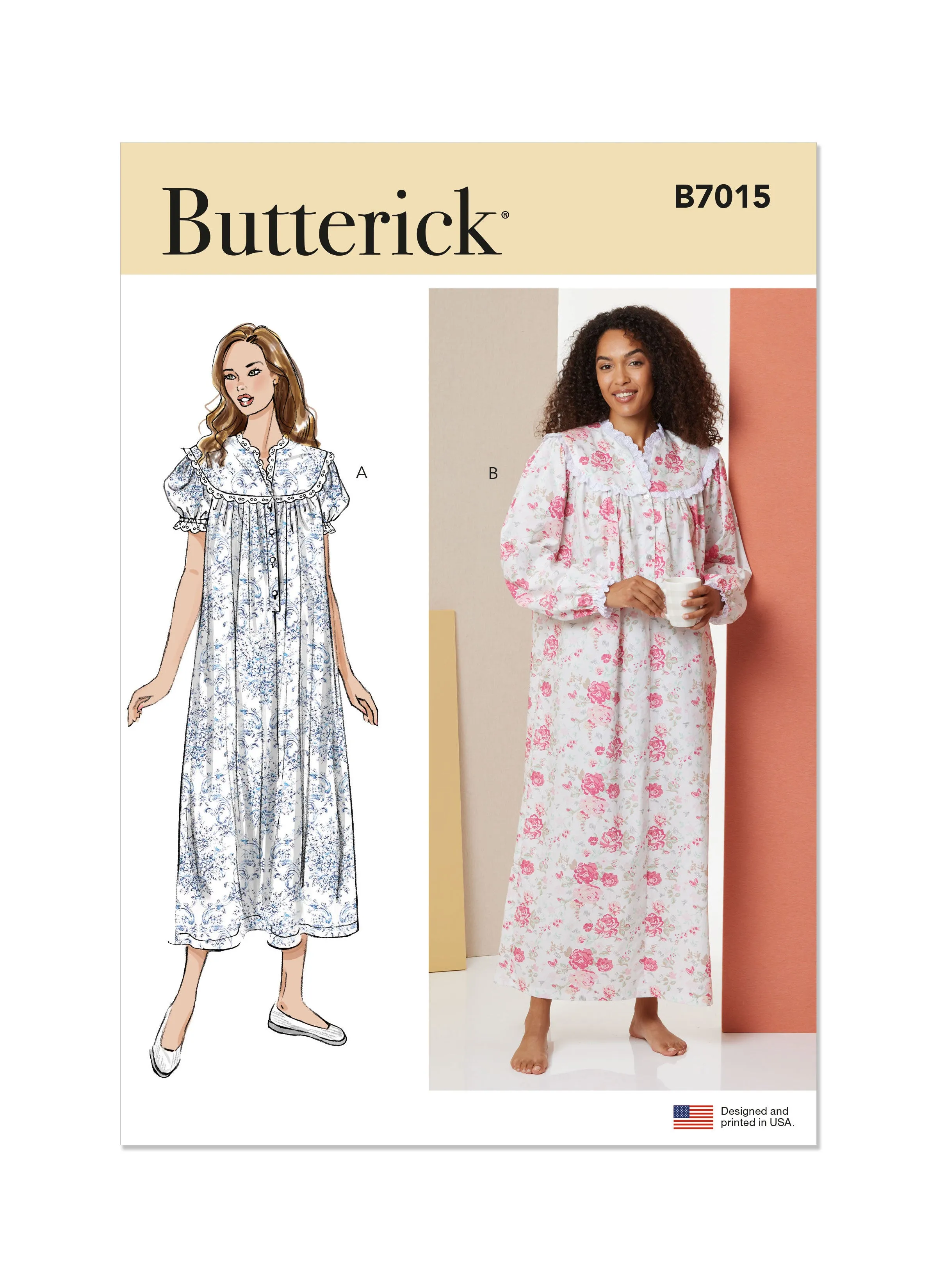 Butterick sewing pattern B7015 Misses' Nightgown