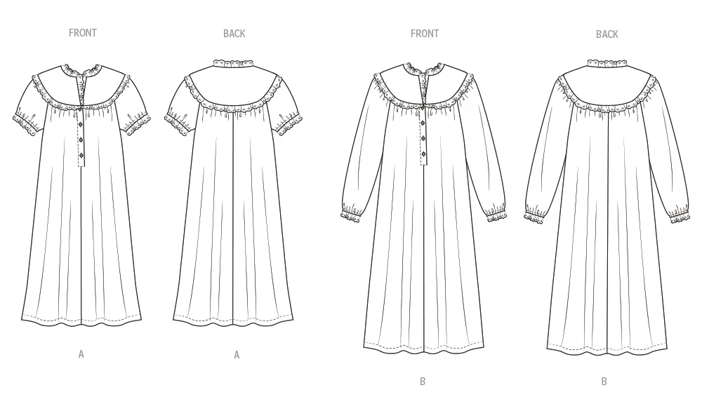 Butterick sewing pattern B7015 Misses' Nightgown