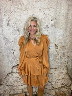 Camel Ruffled Dress