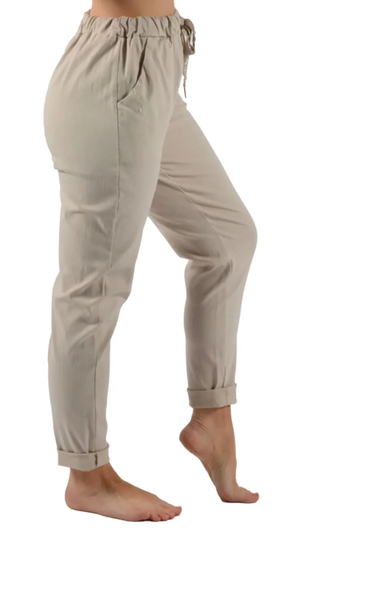 CATHERINELILLY ITG20377TDBE Tie Waist Pants