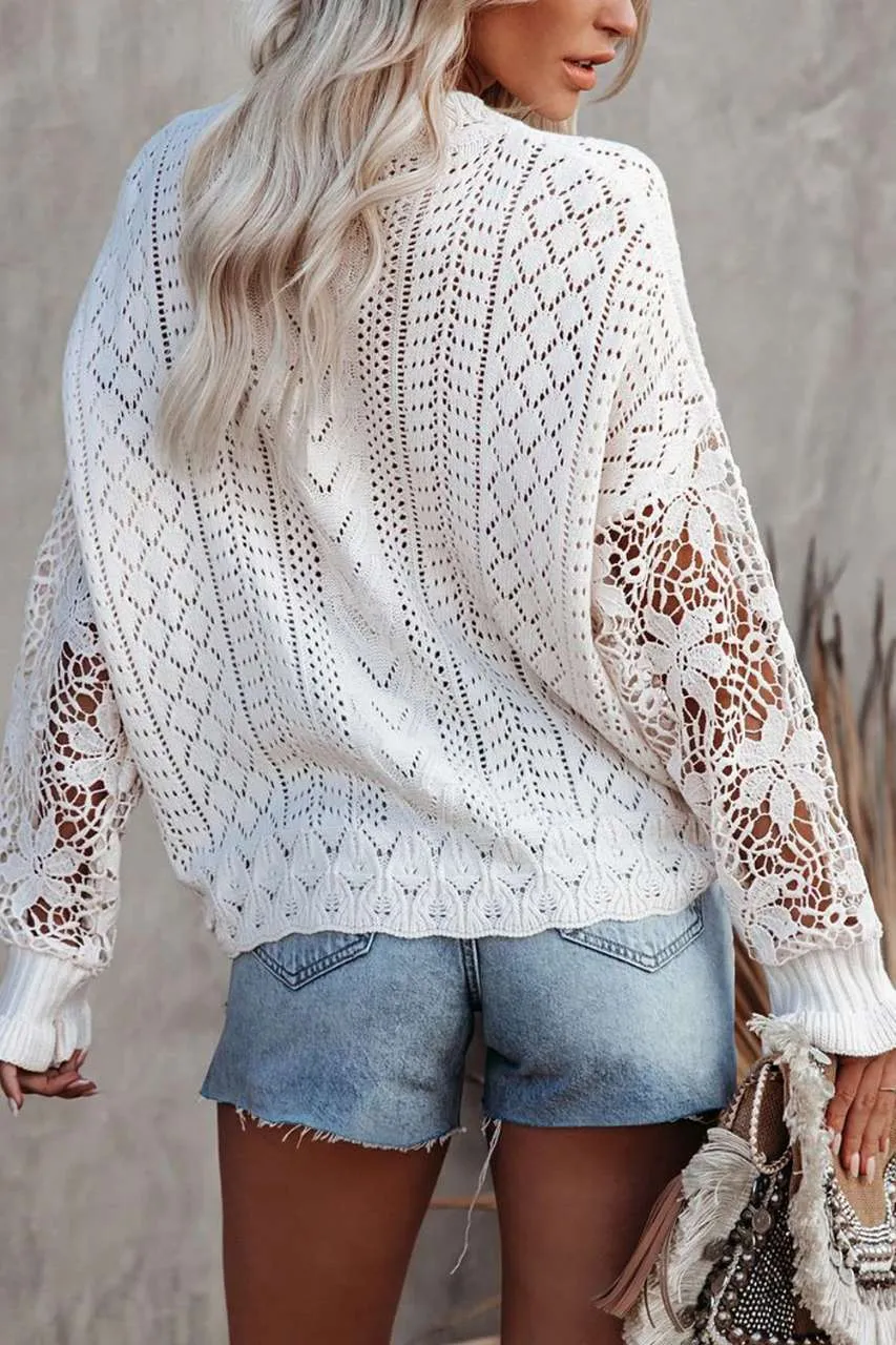 Classic Lace Patchwork Sweater