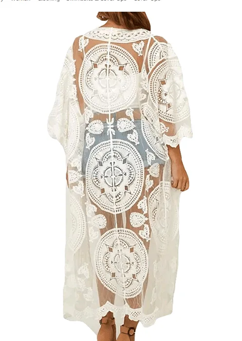 Clea Lace Kimono | White