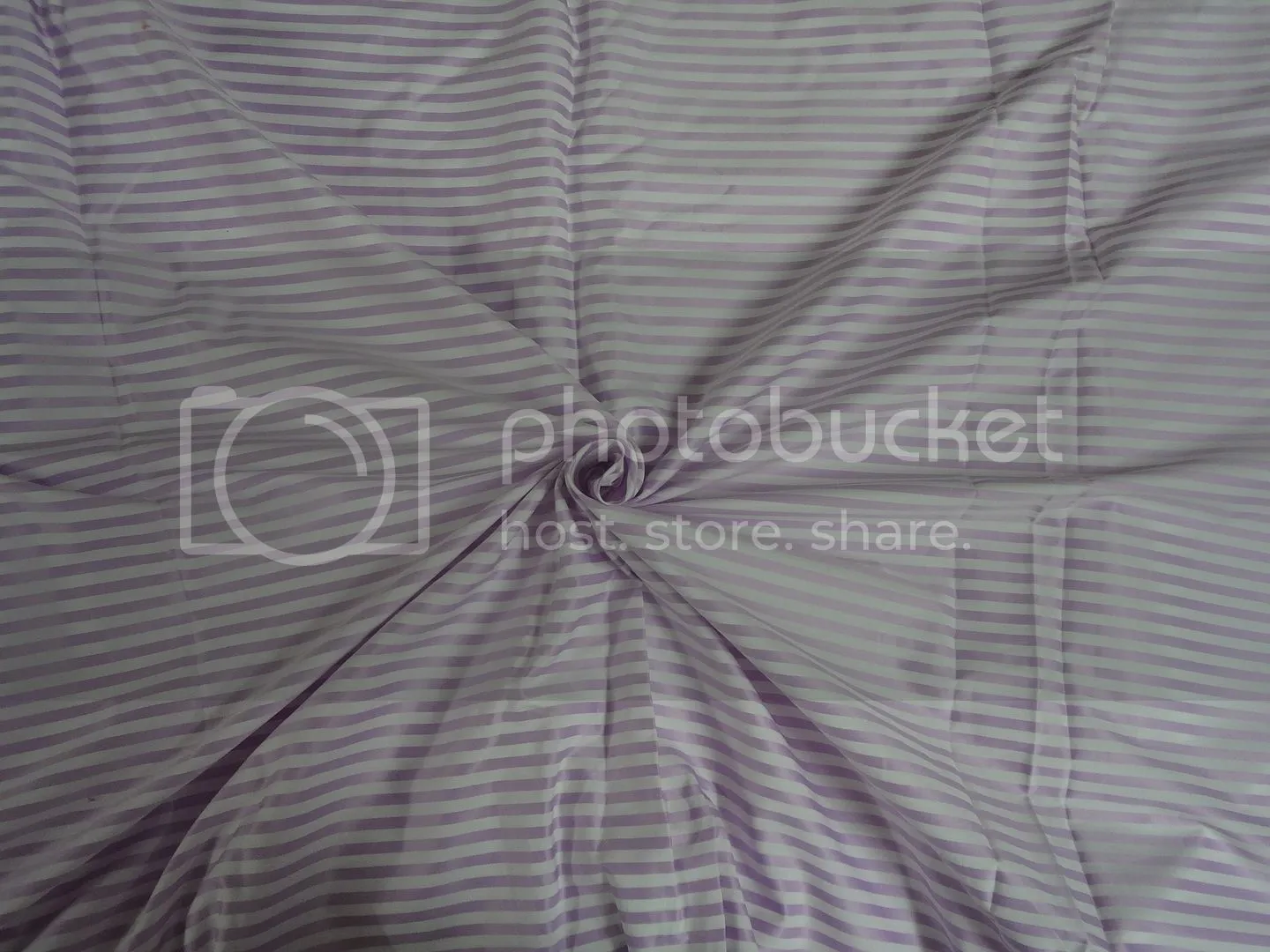 Cotton fabric satin stripe design~Ivory &amp; Pinkish Lavender color