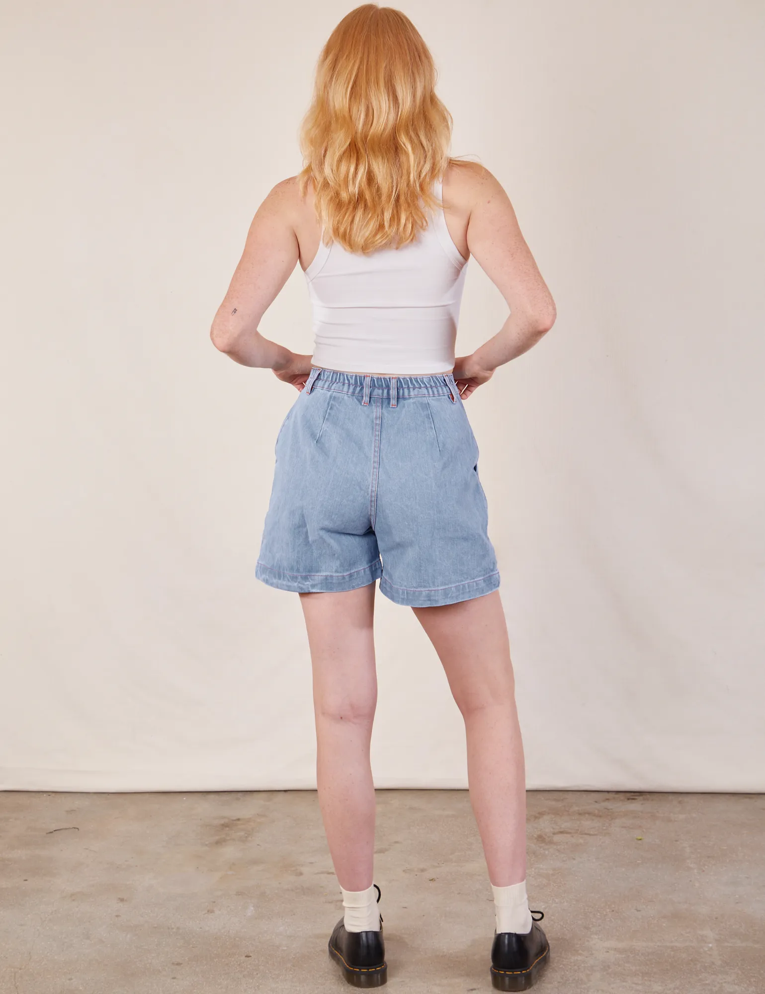 Denim Trouser Shorts - Light Wash