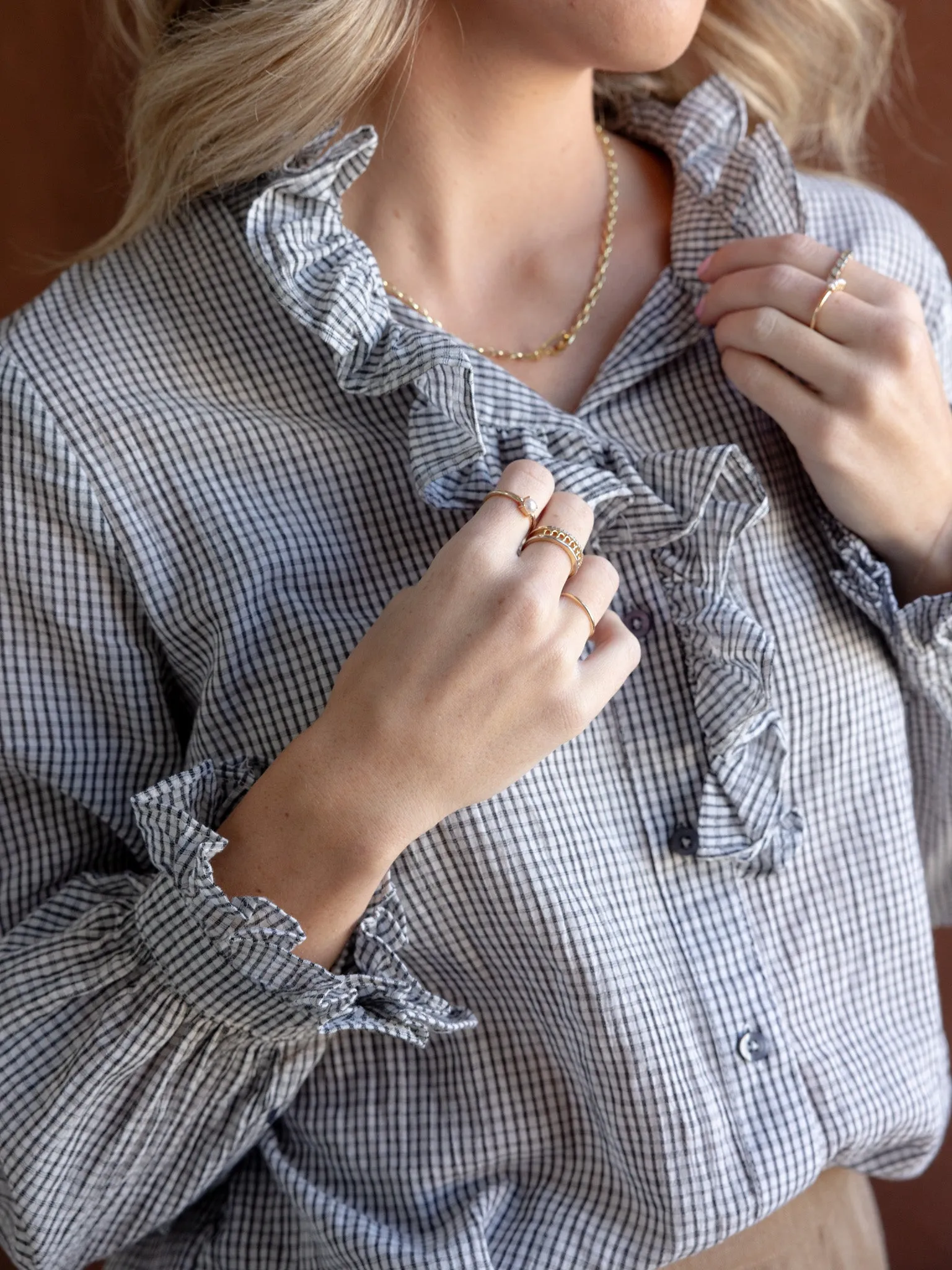 Denise Ruffle Blouse Ivory