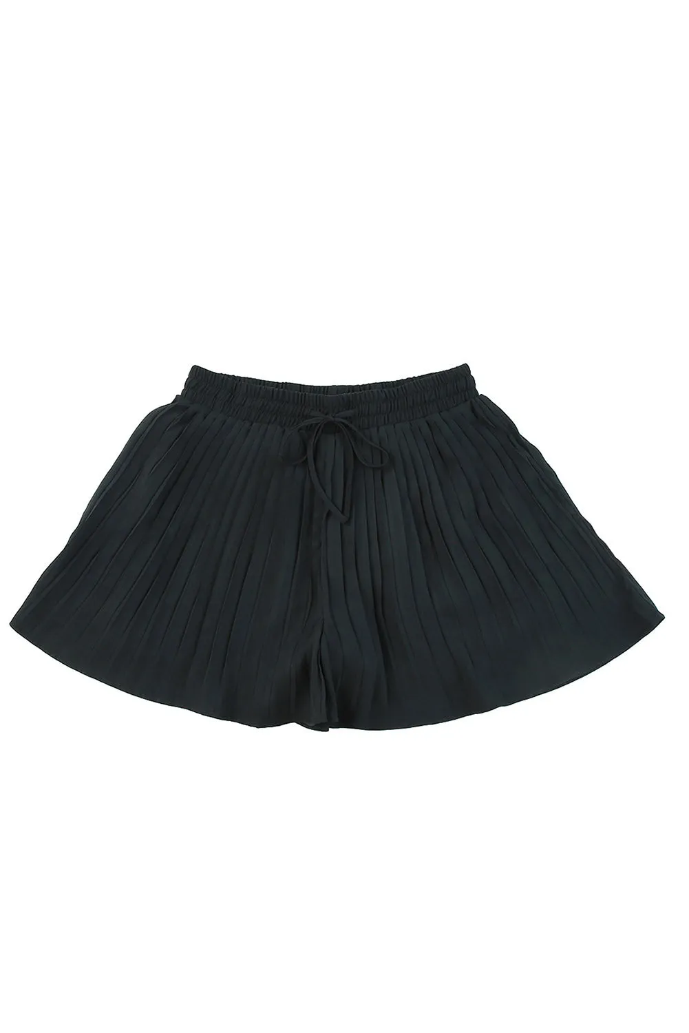 Drawstring Waist Flowy Pleated Shorts