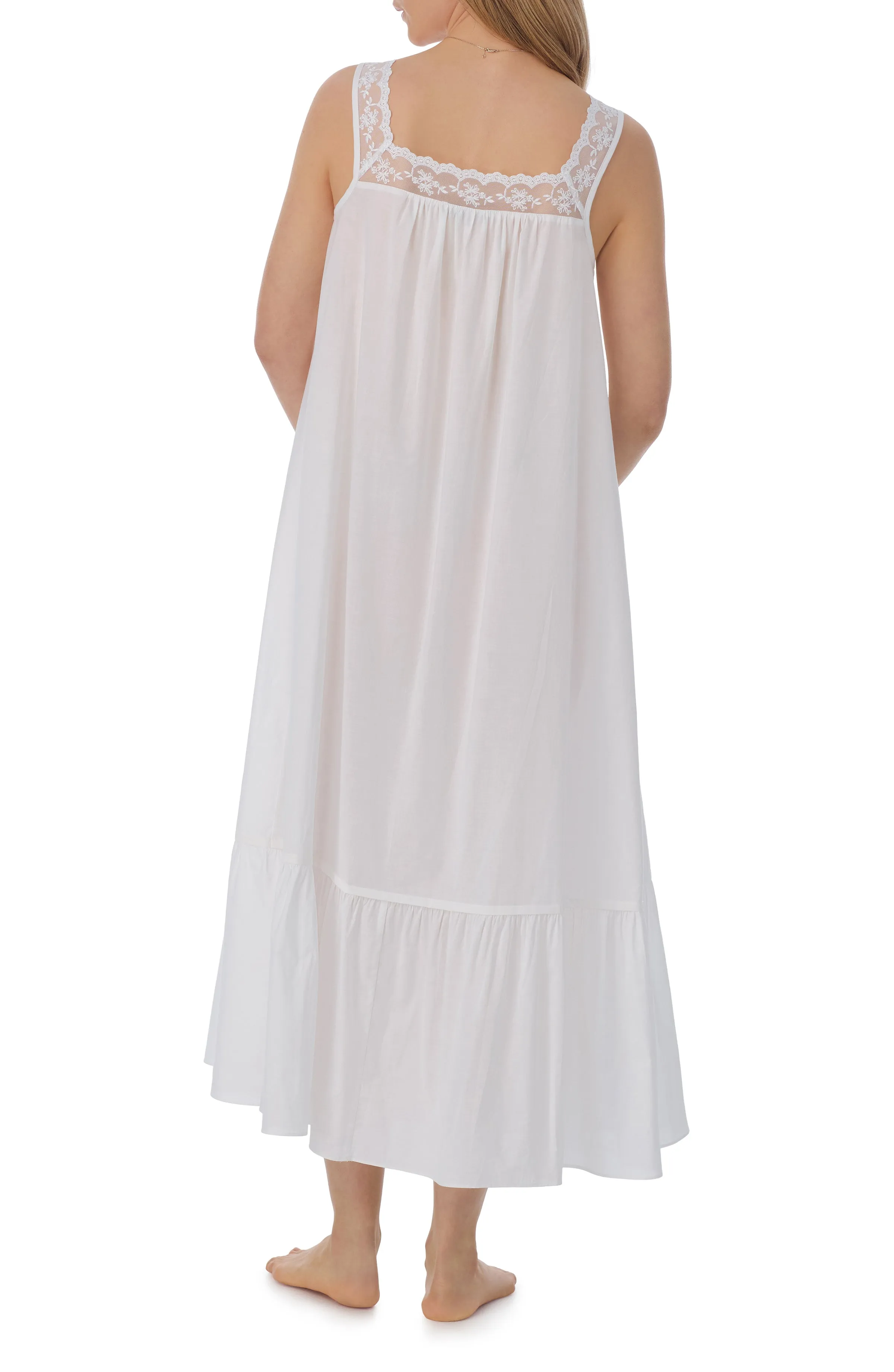 Eileen West Dobby Stripe Woven Sleeveless Long Nightgown