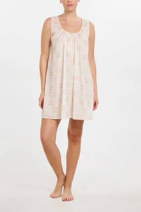 Fish Print Sleeveless Cotton Nightie