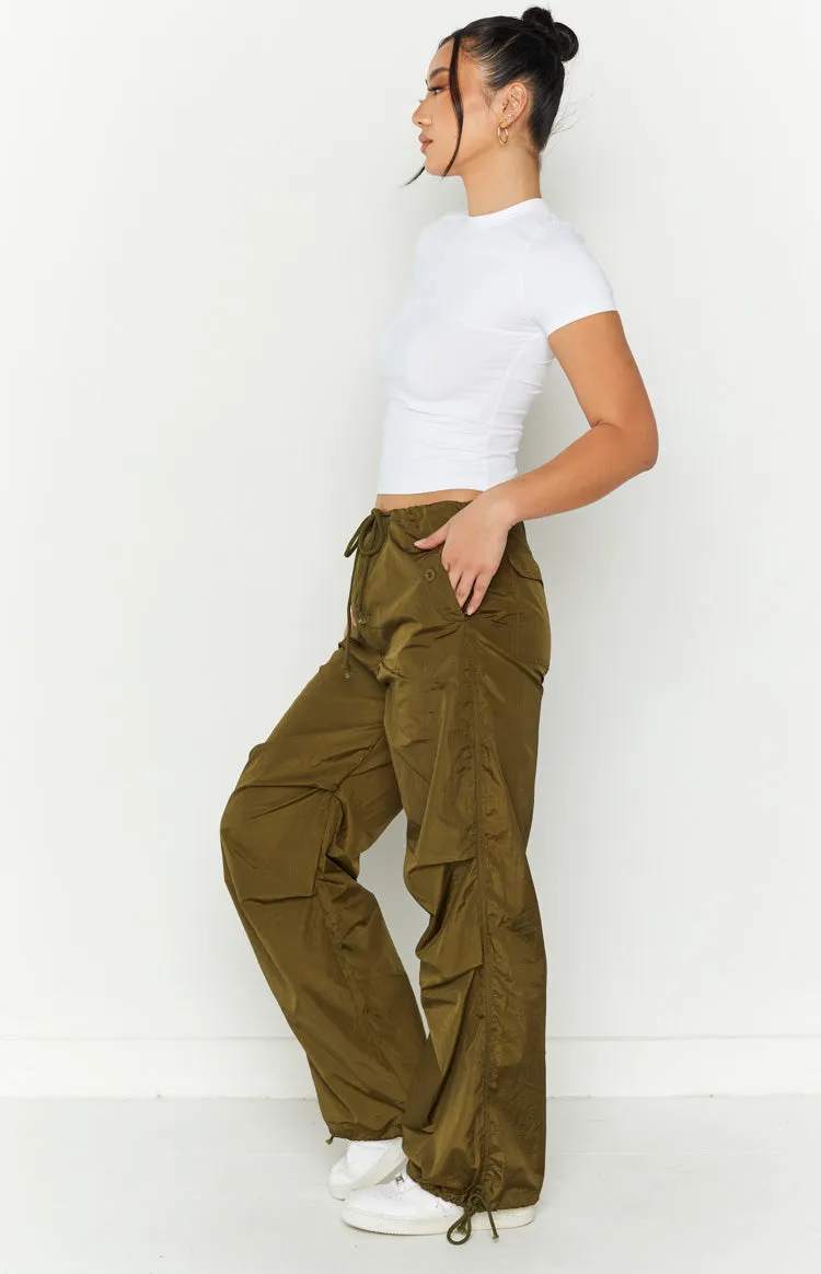 Frankie Khaki Parachute Pants