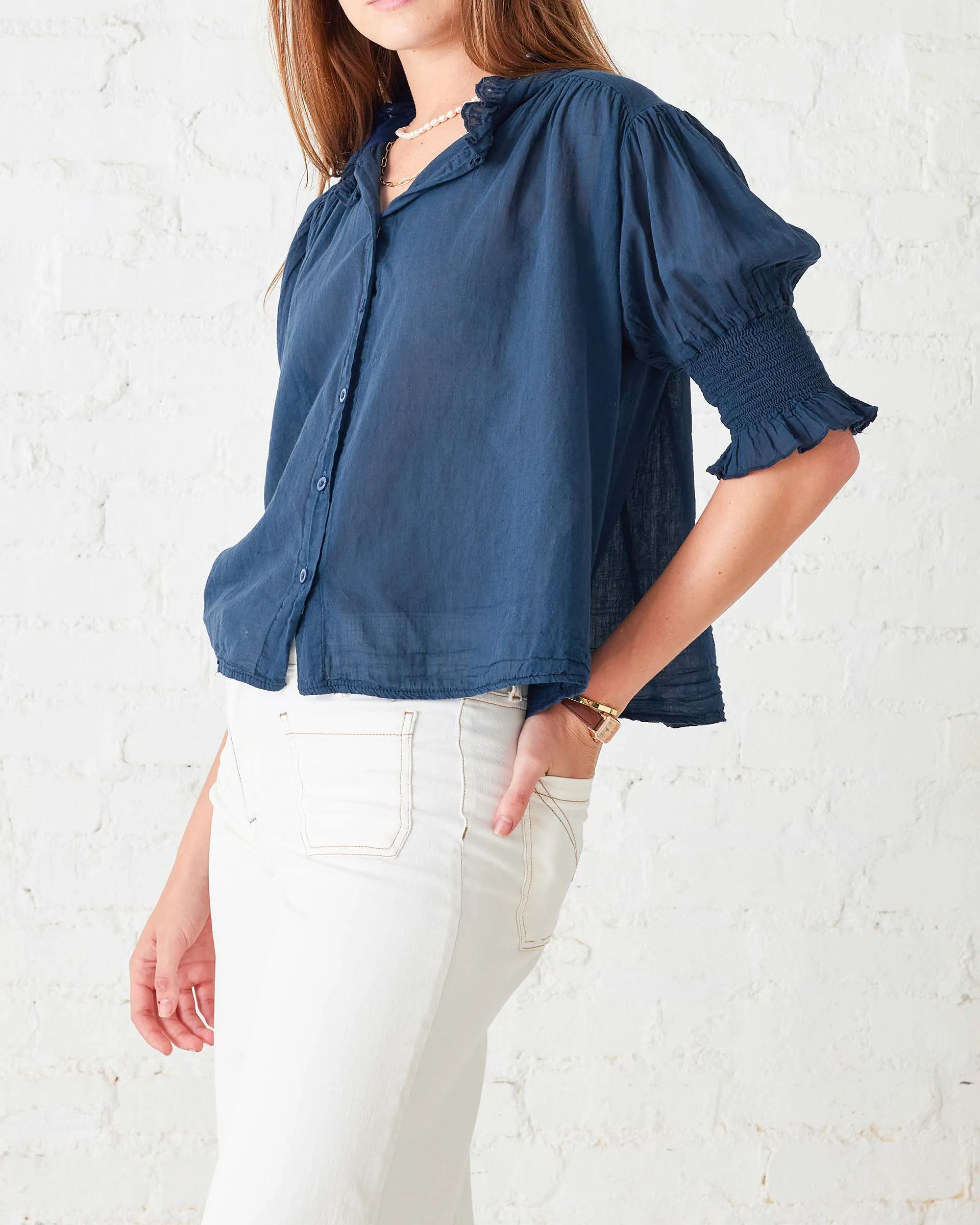 Gemma Ruffle Neck Blouse