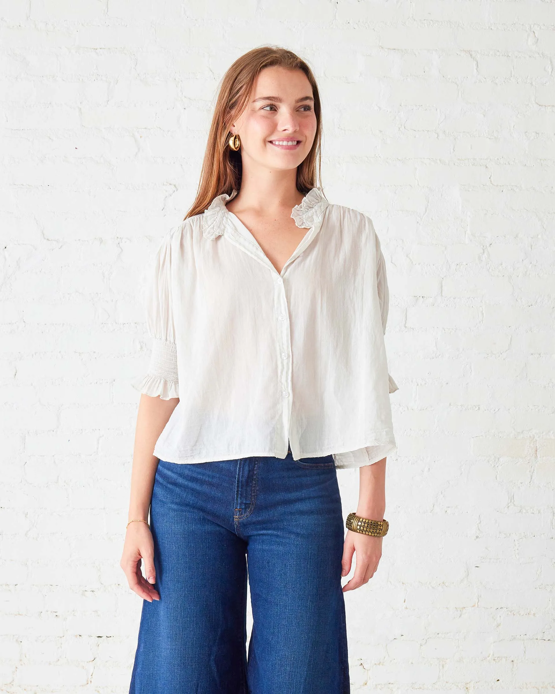 Gemma Ruffle Neck Blouse