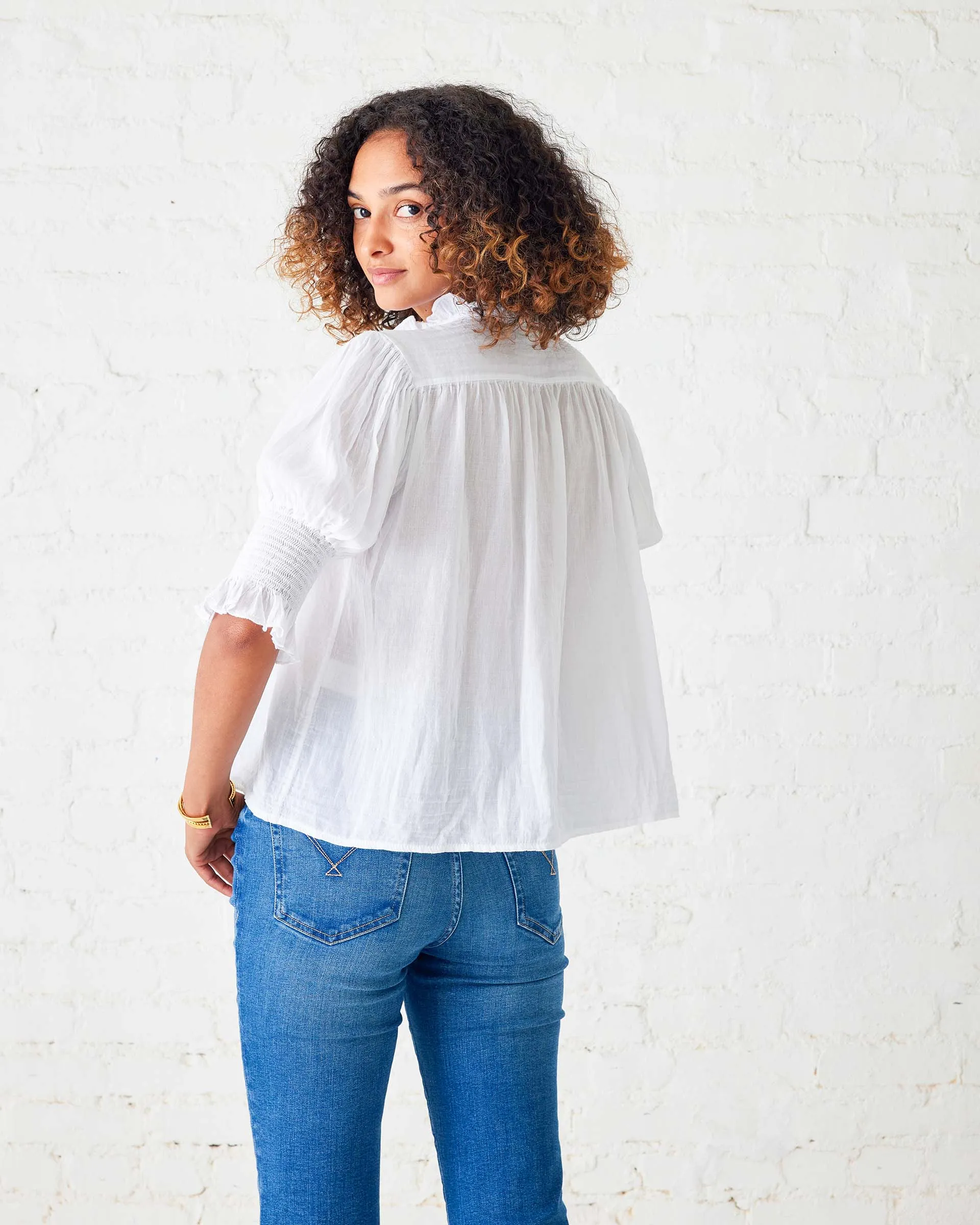 Gemma Ruffle Neck Blouse