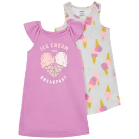 Girls' 2-Piece Ice Cream Nightgowns 3Q563710