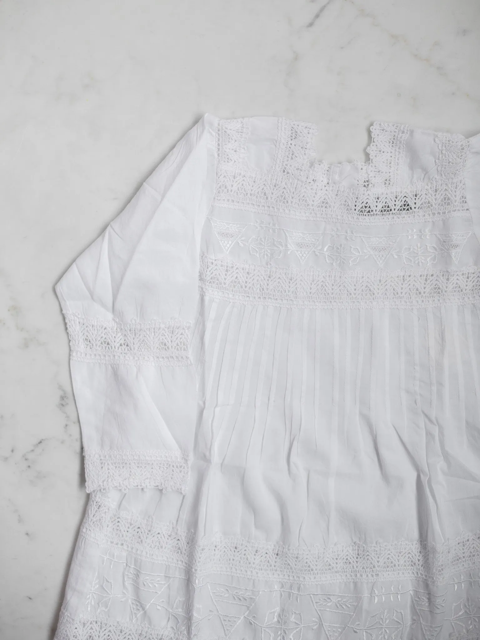 Girls' White Cotton Nightgown