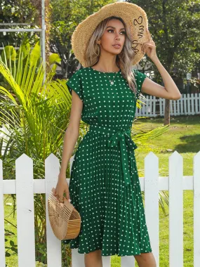 Green Ruffled Mini Dress