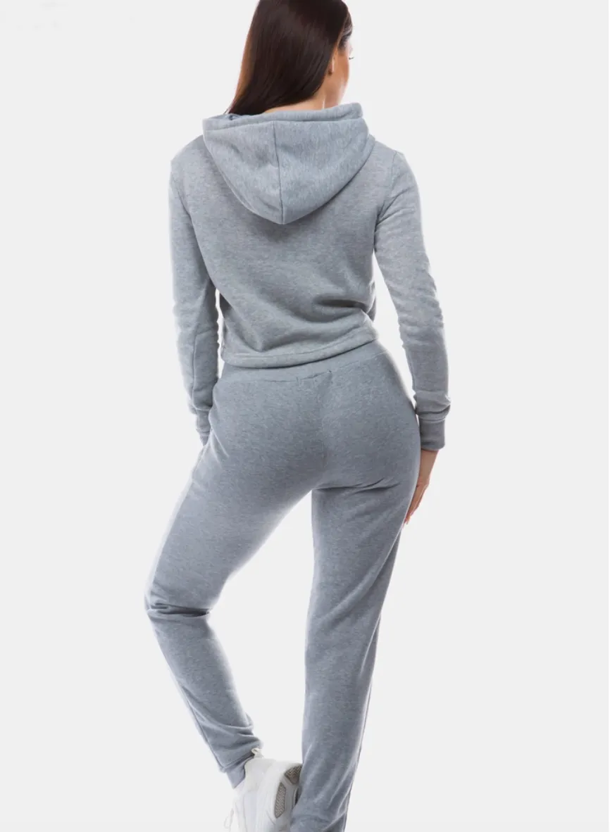 Grey & Black Hoodie Loungewear Jogger Set