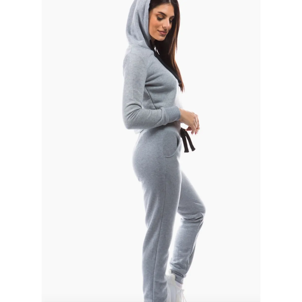 Grey & Black Hoodie Loungewear Jogger Set