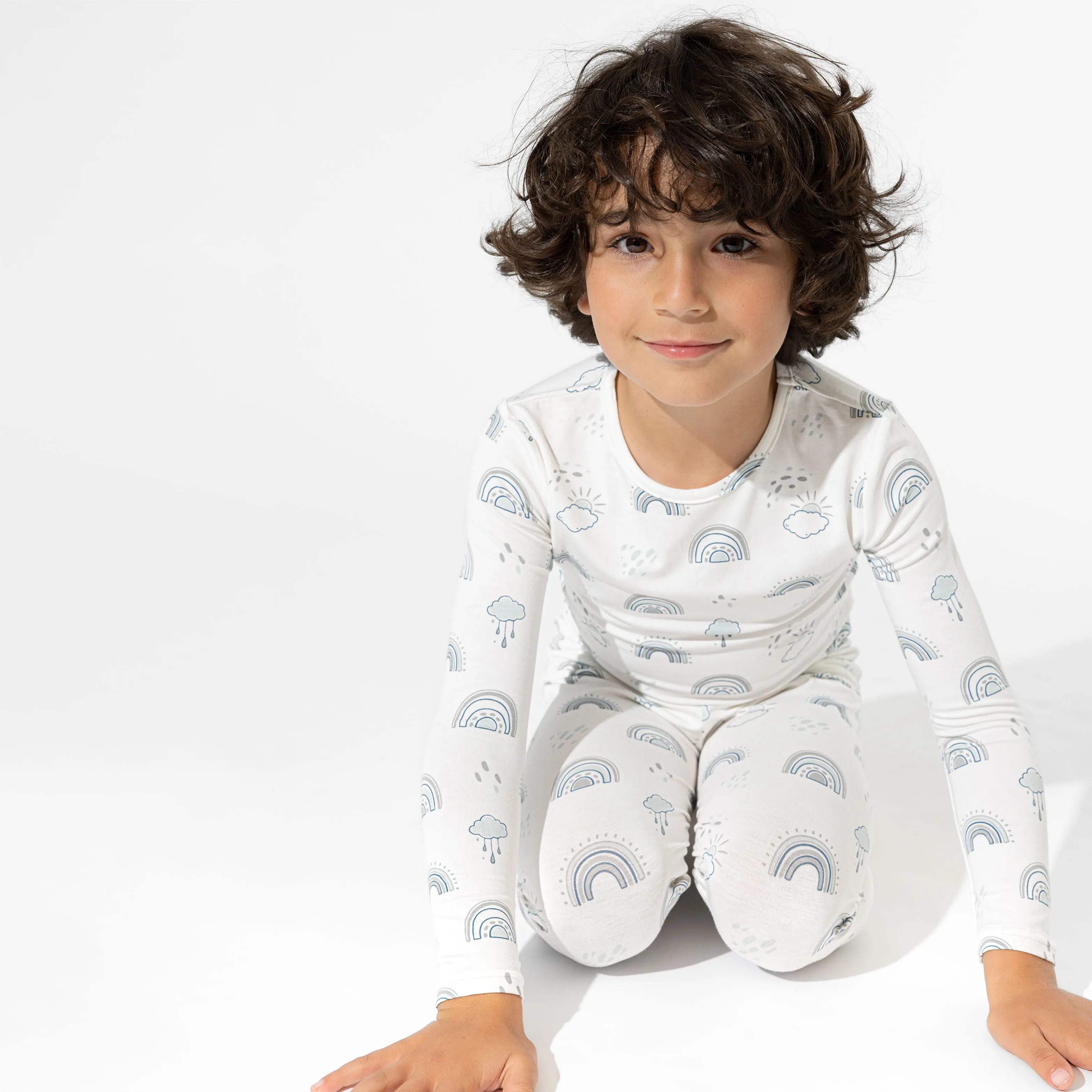 Grey Rainbows Bamboo Kids Pajamas