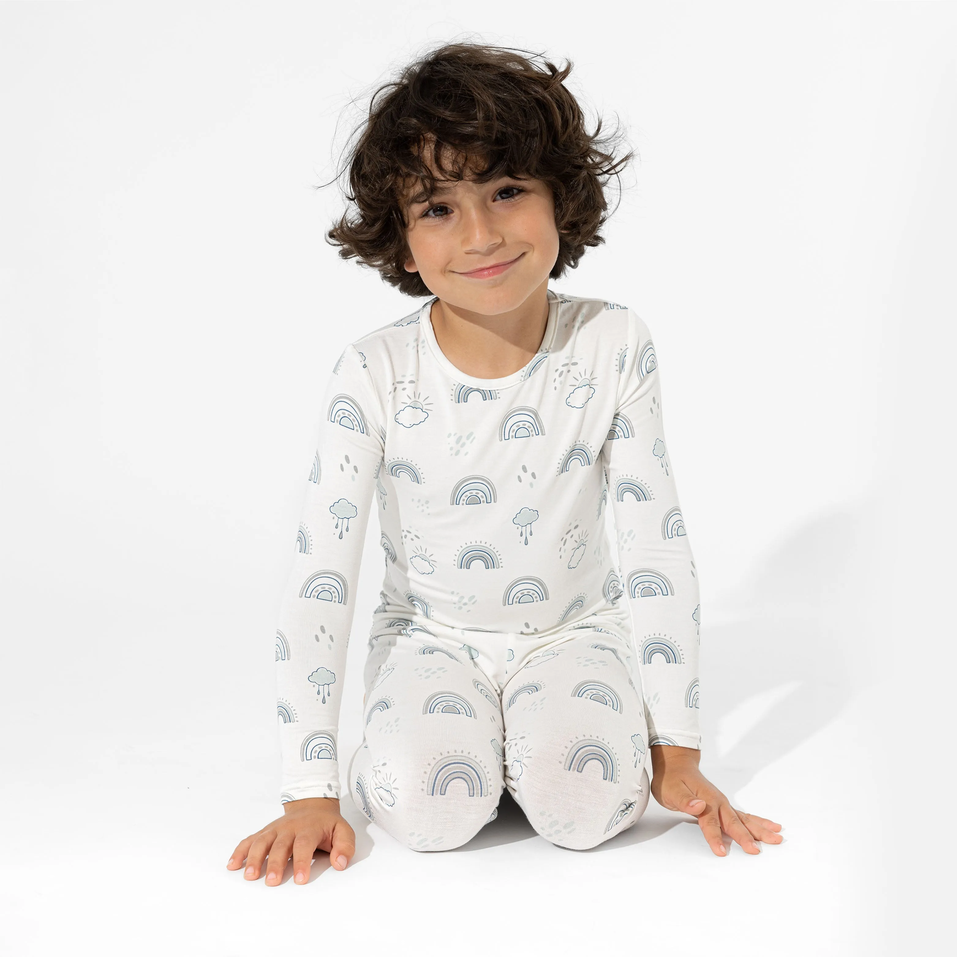 Grey Rainbows Bamboo Kids Pajamas