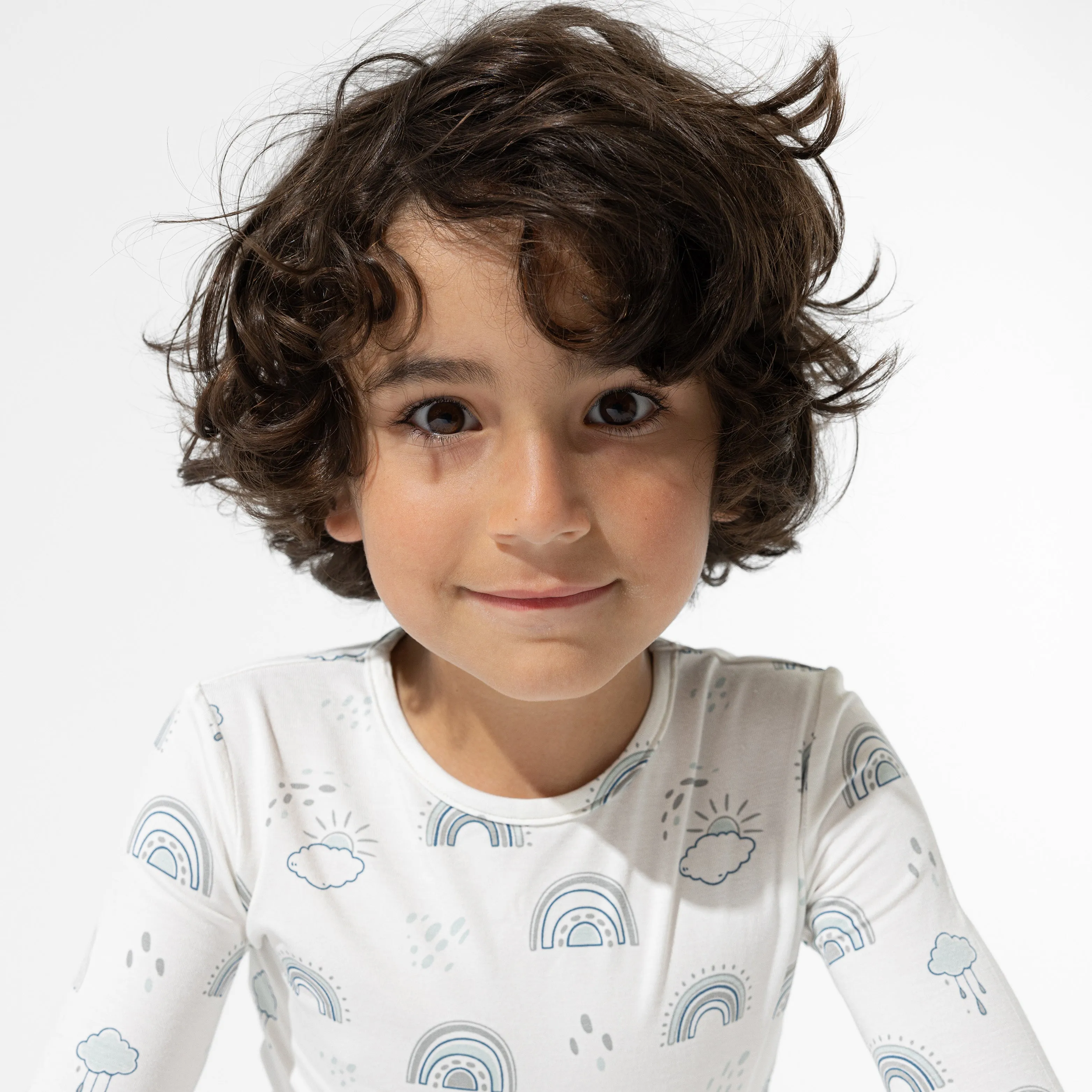 Grey Rainbows Bamboo Kids Pajamas