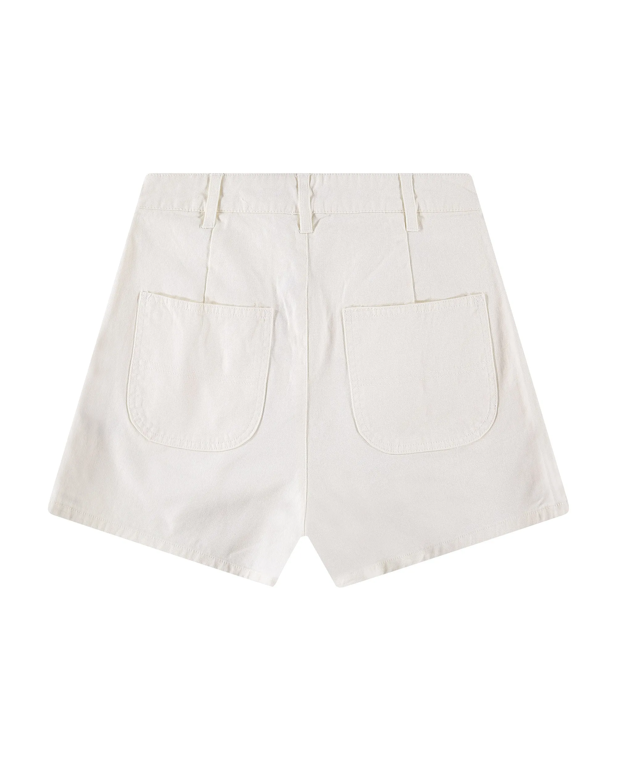 Hey You High-Waisted Pleated Shorts - Cream