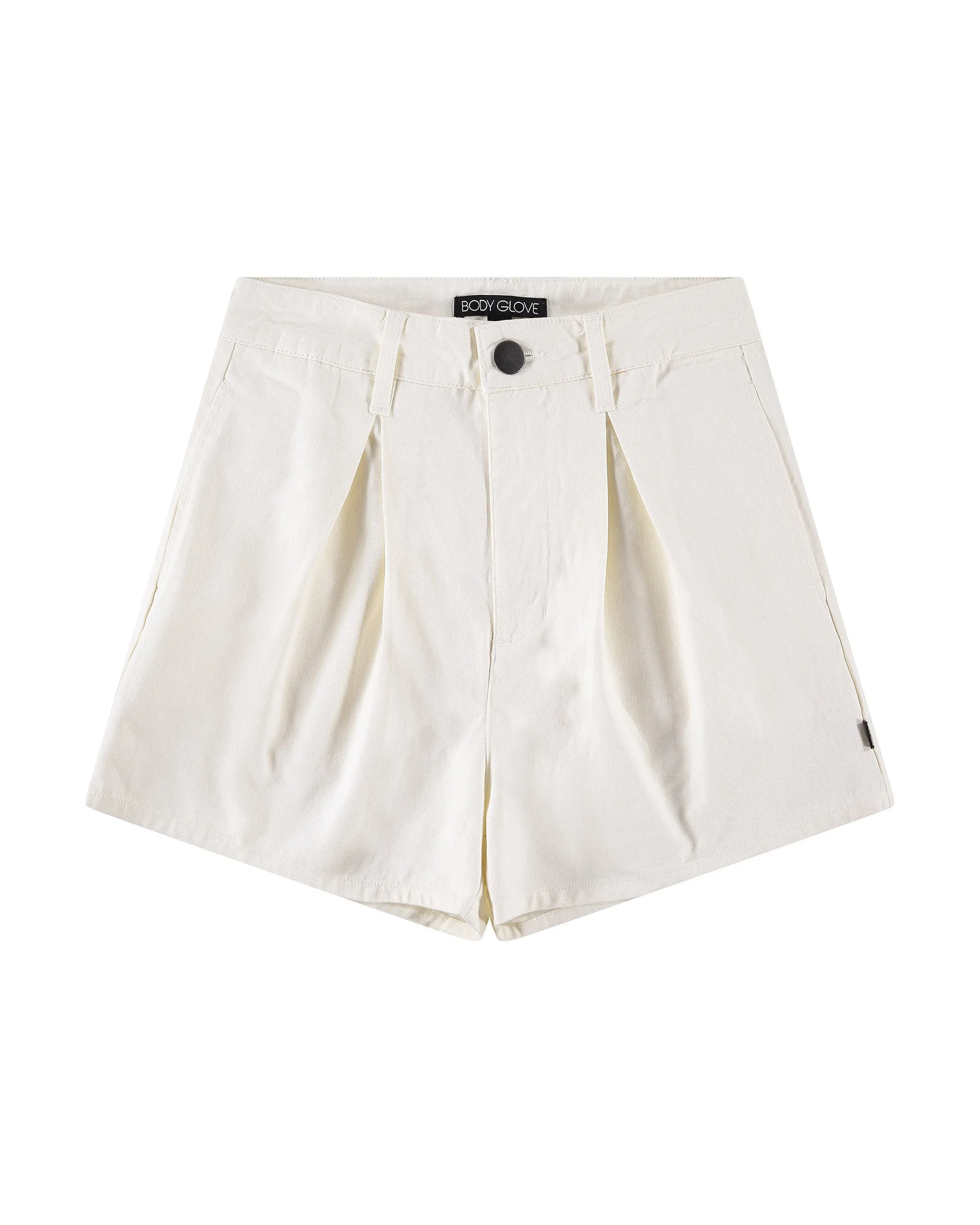 Hey You High-Waisted Pleated Shorts - Cream